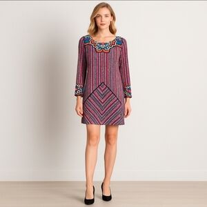 Melis Kozan ISLE Multicolor Geometric Tunic Dress XL Boho Artsy